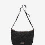 Quilted shoulder bag in recycled materials, black