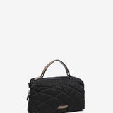 Quilted shoulder bag in recycled materials, black