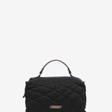 Quilted shoulder bag in recycled materials, black