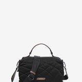 Quilted shoulder bag in recycled materials, black