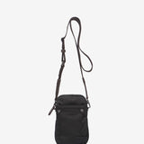 Mobile phone bag in black recycled materials