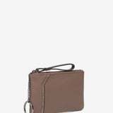 Taupe leather and suede wallet