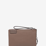 Taupe leather and suede wallet