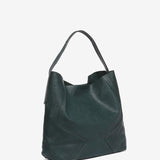 Green leather shoulder bag