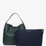 Green leather shoulder bag