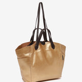 Shopper bag in golden leather