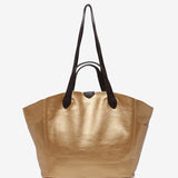 Shopper bag in golden leather