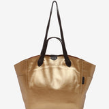 Shopper bag in golden leather