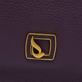 Purple leather shoulder bag