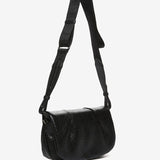 Black recycled material shoulder bag