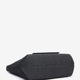 Piccola borsa shopper in tessuto jeans nero