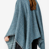 Poncho in blue tones