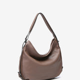 Bolso-mochila en piel taupe