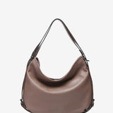 Taupe leather backpack-bag