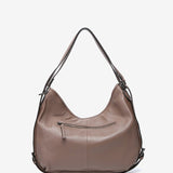 Bolso-mochila en piel taupe