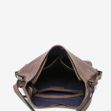 Bolso-mochila en piel taupe