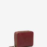 Piccolo portafoglio in pelle bordeaux