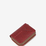 Piccolo portafoglio in pelle bordeaux