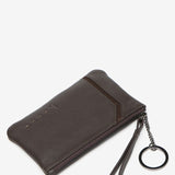 Brown leather and suede wallet