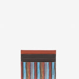 Leather card holder with multicolour print