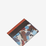 Leather card holder with multicolour print