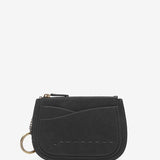 Half moon purse in black leather