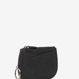 Half moon purse in black leather