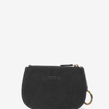 Half moon purse in black leather