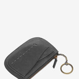 Half moon purse in black leather