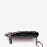 Half moon purse in black leather