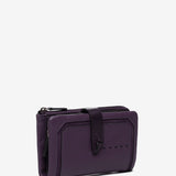 Medium purple leather and suede wallet