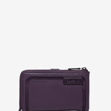 Medium purple leather and suede wallet