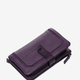 Medium purple leather and suede wallet