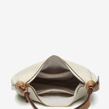 Bolso de hombro pequeño en materiales reciclados beige