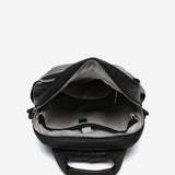 Black backpack made of recycled materials