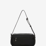 Black recycled material shoulder bag