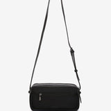 Black recycled material shoulder bag