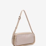 Crossbody bag in beige recycled materials