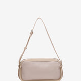 Crossbody bag in beige recycled materials