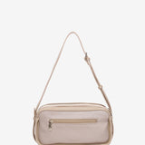 Crossbody bag in beige recycled materials