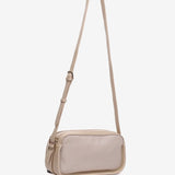 Crossbody bag in beige recycled materials