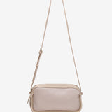 Crossbody bag in beige recycled materials