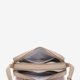 Crossbody bag in beige recycled materials