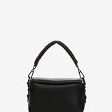 Shoulder bag in black recycled materials