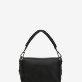 Shoulder bag in black recycled materials