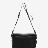 Shoulder bag in black recycled materials