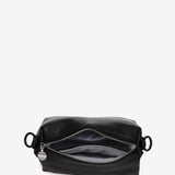 Shoulder bag in black recycled materials