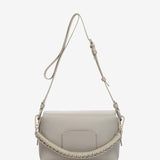 Shoulder bag in grey recycled materials