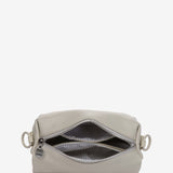 Shoulder bag in grey recycled materials