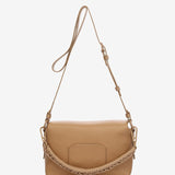 Camel shoulder bag in recycled materials